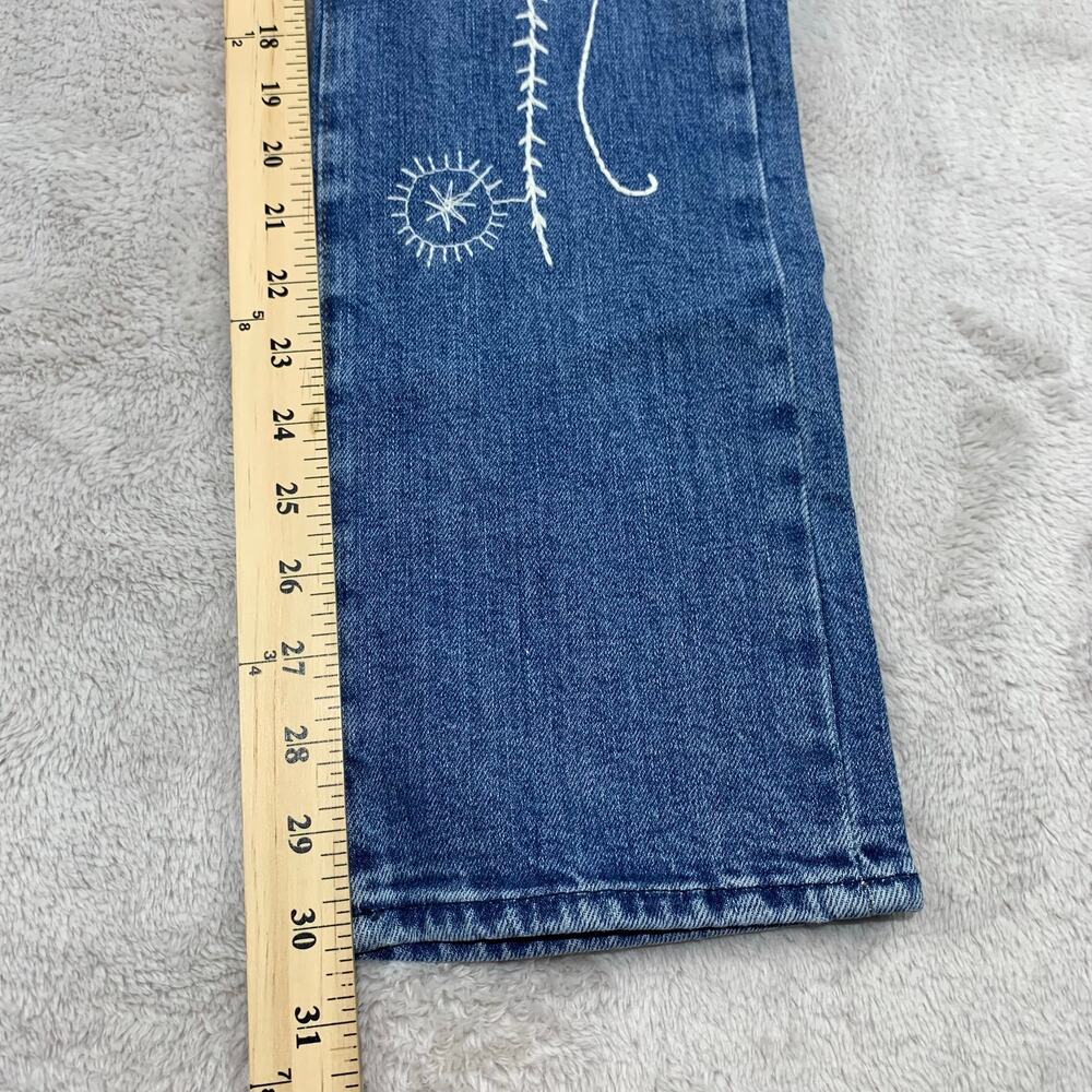 NWT 7 For All Mankind Jeans Easy Slim Embroidered Womens 24 Boho Festival $278 - Picture 12 of 16